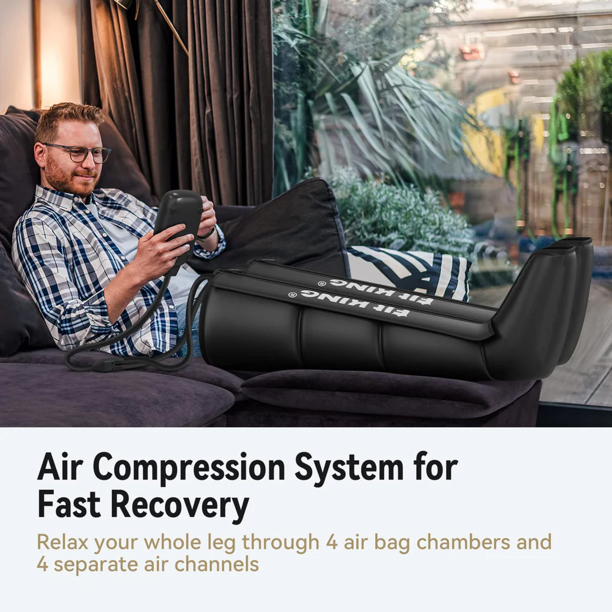 Апарат для масажу ніг, компресійні чоботи для відновлення FIT KING